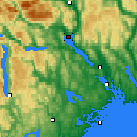 Nearby Forecast Locations - Gvarv - Mapa