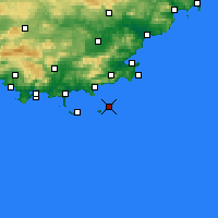 Nearby Forecast Locations - Île du Levant - Mapa
