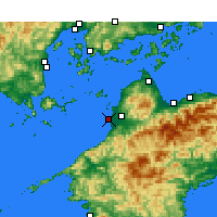 Nearby Forecast Locations - Matsuyama Airport - Mapa