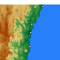 Nearby Forecast Locations - Moruya Airport - Mapa