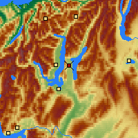 Nearby Forecast Locations - Lake Hāwea - Mapa