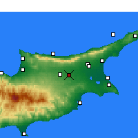 Nearby Forecast Locations - Aeroporto Internacional de Ercan - Mapa