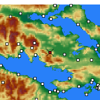 Nearby Forecast Locations - Livadiá - Mapa