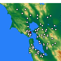 Nearby Forecast Locations - Penitenciária Estadual de San Quentin - Mapa