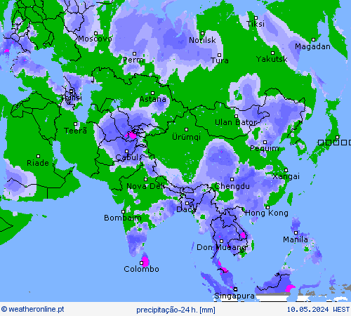 precipitação-24 h. mapas de previsão