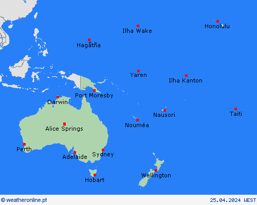   Oceânia mapas de previsão