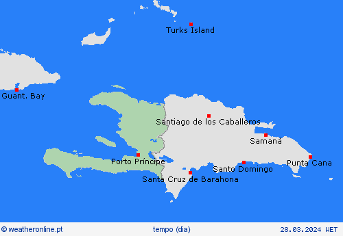 visão geral Haiti América Central mapas de previsão