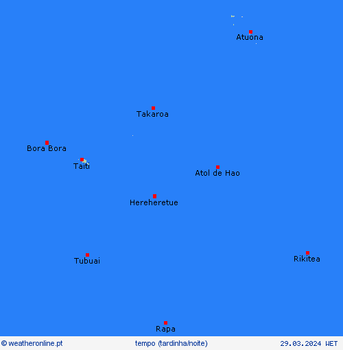 visão geral Polinésia Francesa Oceânia mapas de previsão