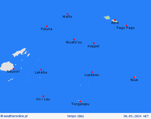 visão geral Samoa Oceânia mapas de previsão