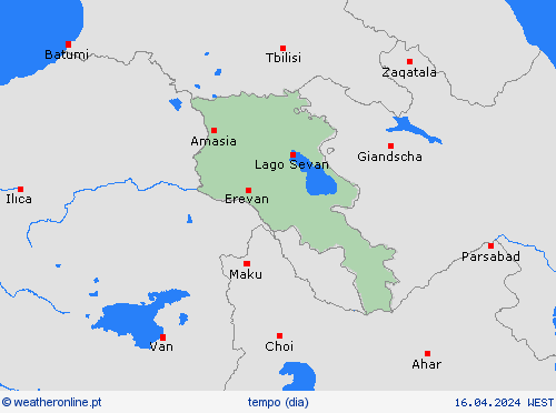 visão geral Arménia Ásia mapas de previsão