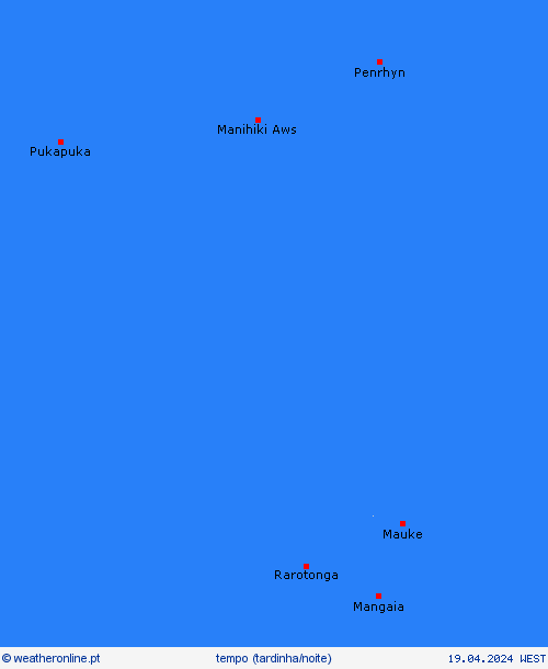 visão geral Ilhas Cook Oceânia mapas de previsão
