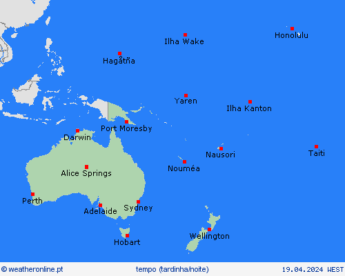 visão geral  Oceânia mapas de previsão