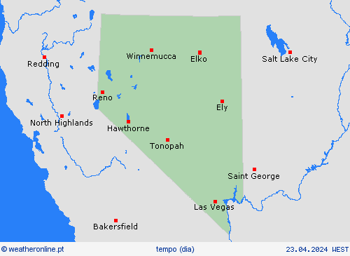 visão geral Nevada América do Norte mapas de previsão