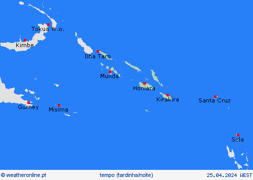 visão geral Ilhas Salomão Oceânia mapas de previsão