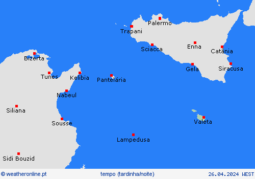 visão geral Malta Europa mapas de previsão