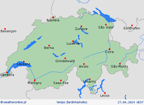 visão geral Suíça Europa mapas de previsão