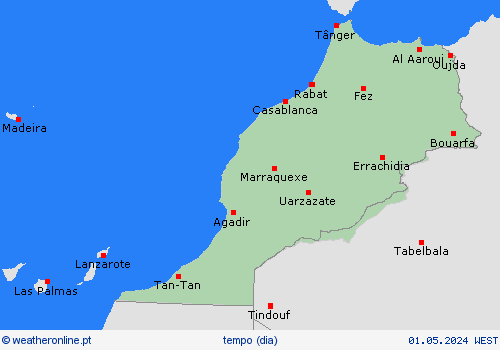 visão geral Marrocos Europa mapas de previsão