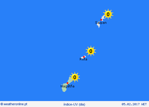 índice-uv Guam Oceânia mapas de previsão