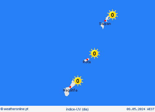índice-uv Ilhas Marianas Oceânia mapas de previsão