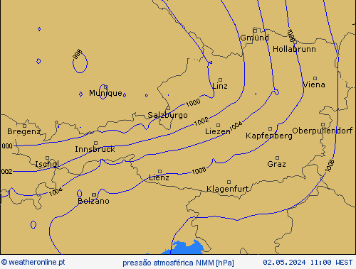 pressão atmosférica NMM mapas de previsão