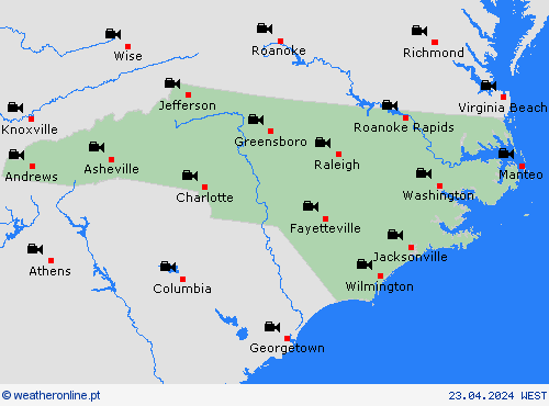 webcam Carolina do Norte América do Norte mapas de previsão