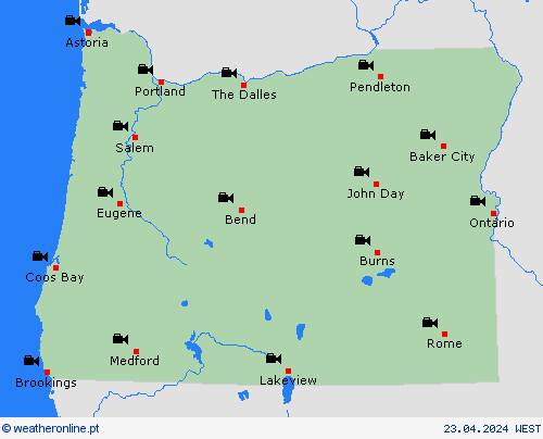 webcam Oregon América do Norte mapas de previsão