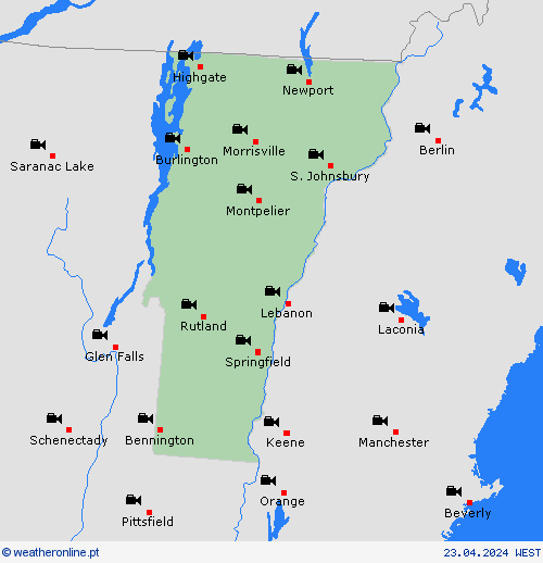 webcam Vermont América do Norte mapas de previsão