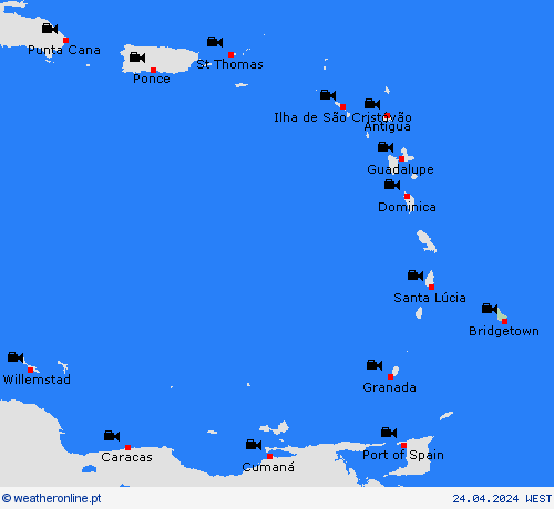 webcam Barbados América do Sul mapas de previsão