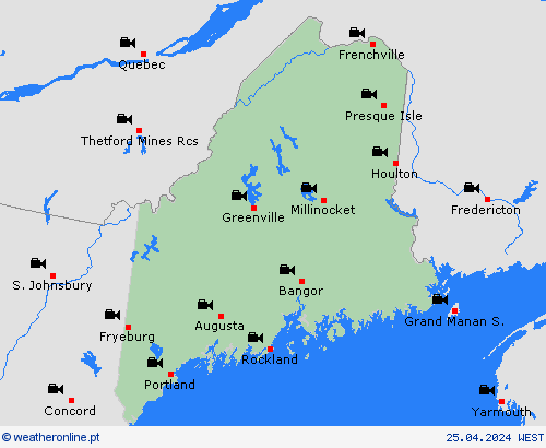 webcam Maine América do Norte mapas de previsão