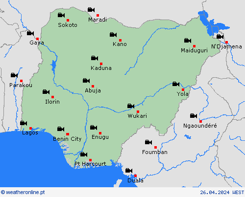 webcam Nigéria África mapas de previsão