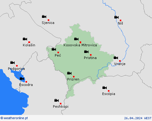 webcam Kosovo Europa mapas de previsão