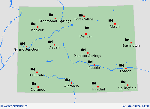 webcam Colorado América do Norte mapas de previsão