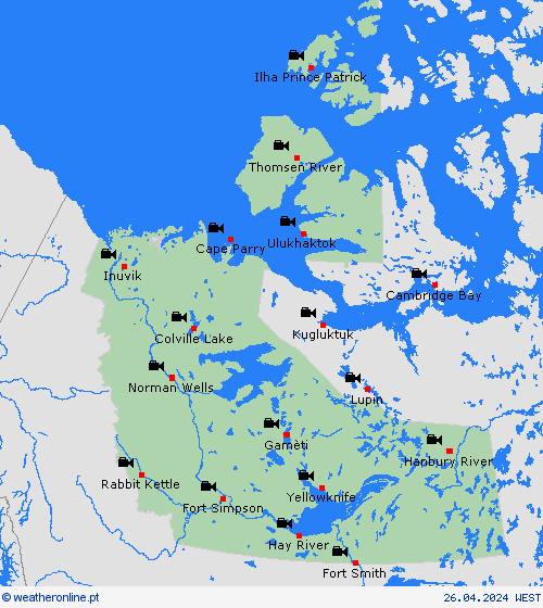webcam Territórios do Noroeste América do Norte mapas de previsão