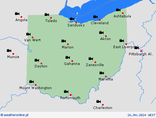 webcam Ohio América do Norte mapas de previsão