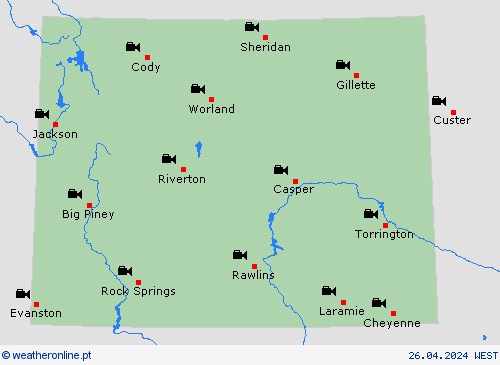 webcam Wyoming América do Norte mapas de previsão
