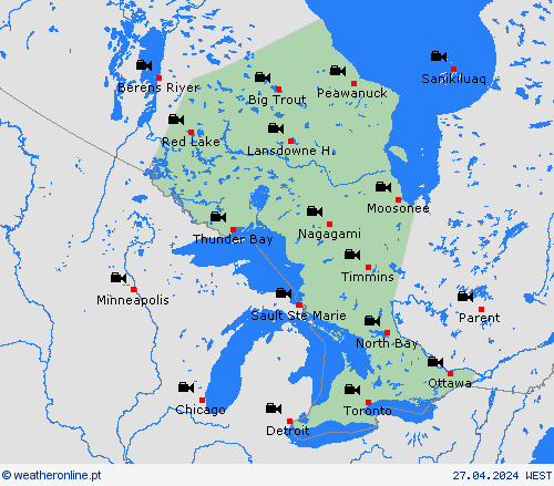 webcam Ontário América do Norte mapas de previsão