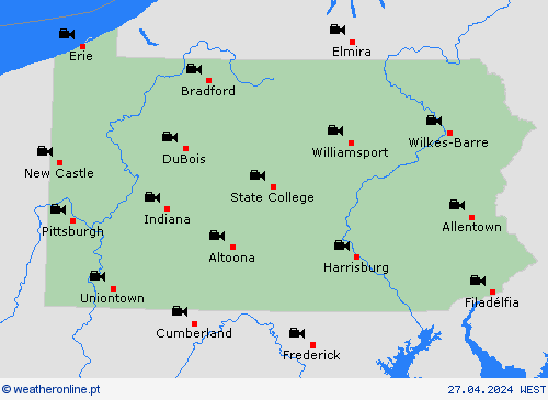 webcam Pensilvânia América do Norte mapas de previsão