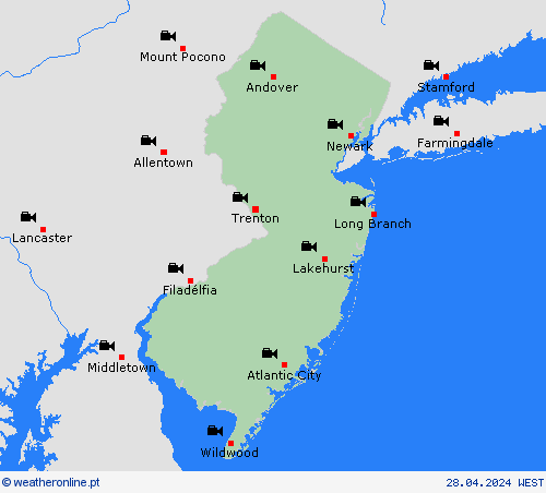 webcam Nova Jersey América do Norte mapas de previsão