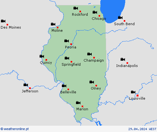 webcam Illinois América do Norte mapas de previsão