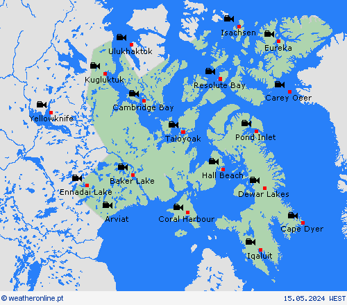 webcam Nunavut América do Norte mapas de previsão