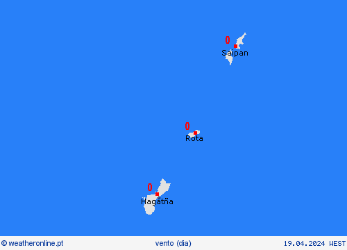vento Ilhas Marianas Oceânia mapas de previsão