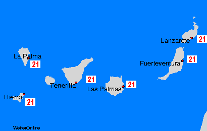 temperaturas da água - Canary Islands - Sex, 26-04