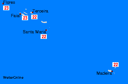 temperaturas da água - Azores - Qua, 24-04