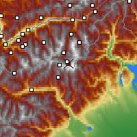Nearby Forecast Locations - Monte Rosa-Plattje - Mapa