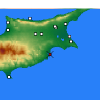 Nearby Forecast Locations - Lárnaca - Mapa