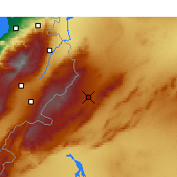 Nearby Forecast Locations - Al-Nabek - Mapa