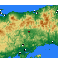 Nearby Forecast Locations - Tsuyama - Mapa