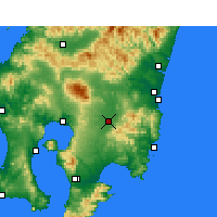 Nearby Forecast Locations - Miyakonojo - Mapa