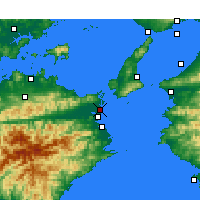 Nearby Forecast Locations - Tokushima Aeroporto - Mapa