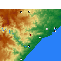 Nearby Forecast Locations - Eshowe - Mapa